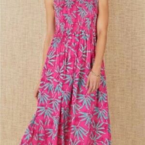Kaktus Vibrant Pink and Blue Maxi Dress